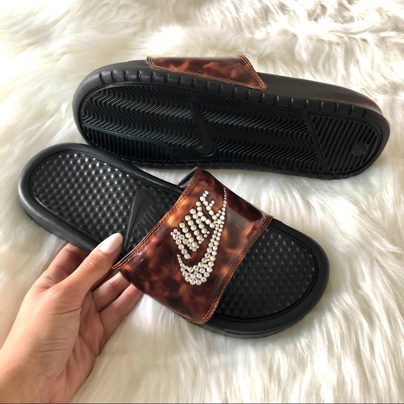 Swarovski Nike Benassi Slide Tortoise - Picture 7 of 9